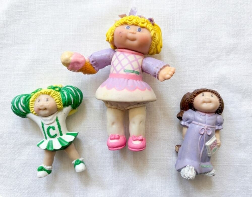 Vintage Cabbage Patch Kids Mini PVC Figures Lot of 3 Cheerleader Ballerina